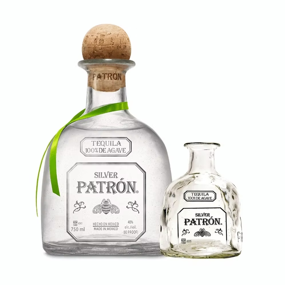 Patron Silver 750 ml + FREE Cocktail Glass