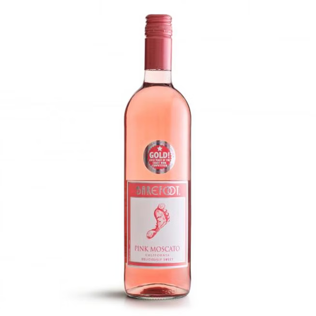 Barefoot Pink Moscato Californian Rose Wine 750ml