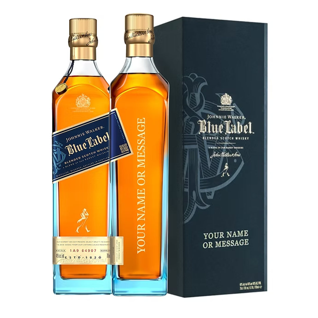 Johnnie Walker Blue Label 750ml with FREE Customized Bottle and Box Engraving P1