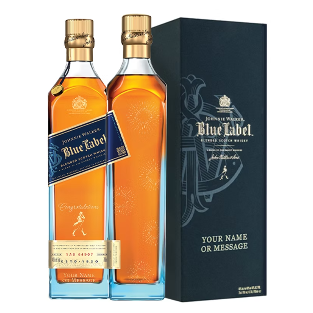 Johnnie Walker Blue Label 750ml with FREE Customized Bottle and Box Engraving P1
