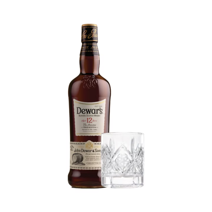 Dewar's 12 Year Old 750ml with FREE Rock Glass