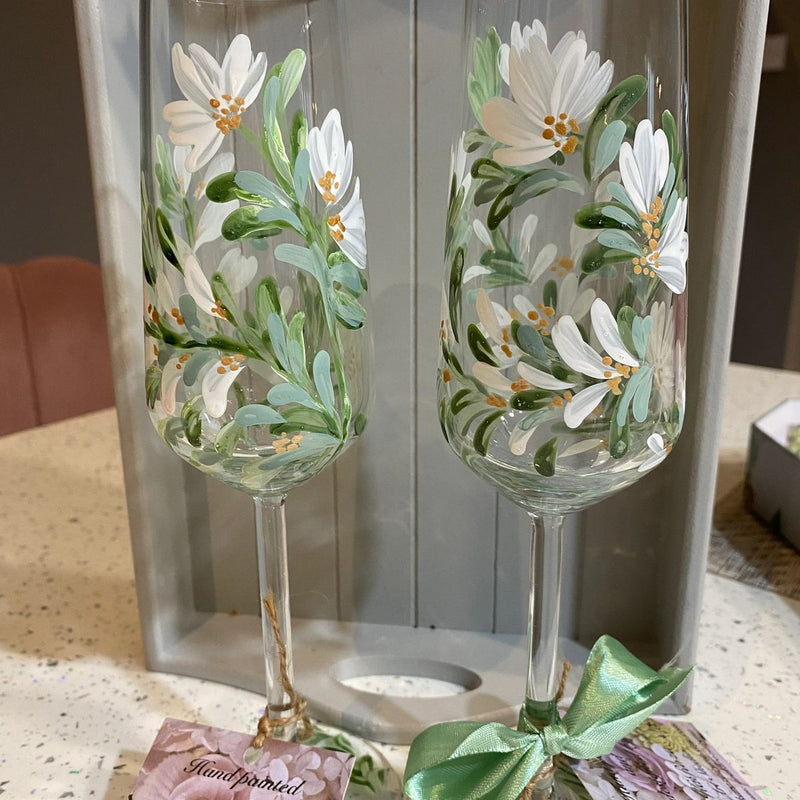 White & Green Flower Flutes