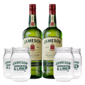 Jameson Irish Whiskey 1L Twin Pack with  FREE 4 Mason Jars