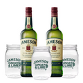 Jameson Irish Whiskey 700 ml  Twin Pack with  FREE 3 Mason Jars