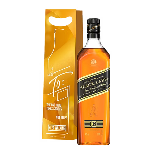 Johnnie Walker Black Label 1L with Gift Bag & Note Card